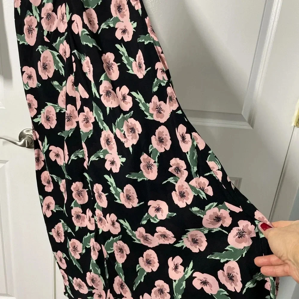 Zara Floral Long Sleeves Bias Cut Dress size S - Picture 8 of 9